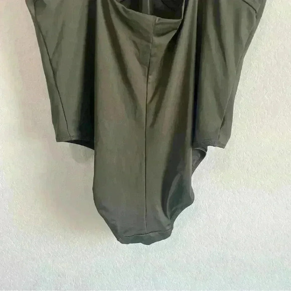 City‎ Chic Women’s Olive Green Ithaca Mesh V Neck One Piece Swimsuit Size L - Picture 5 of 9